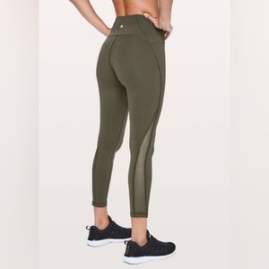 Lululemon 25” train times 7/8 olive green size 4